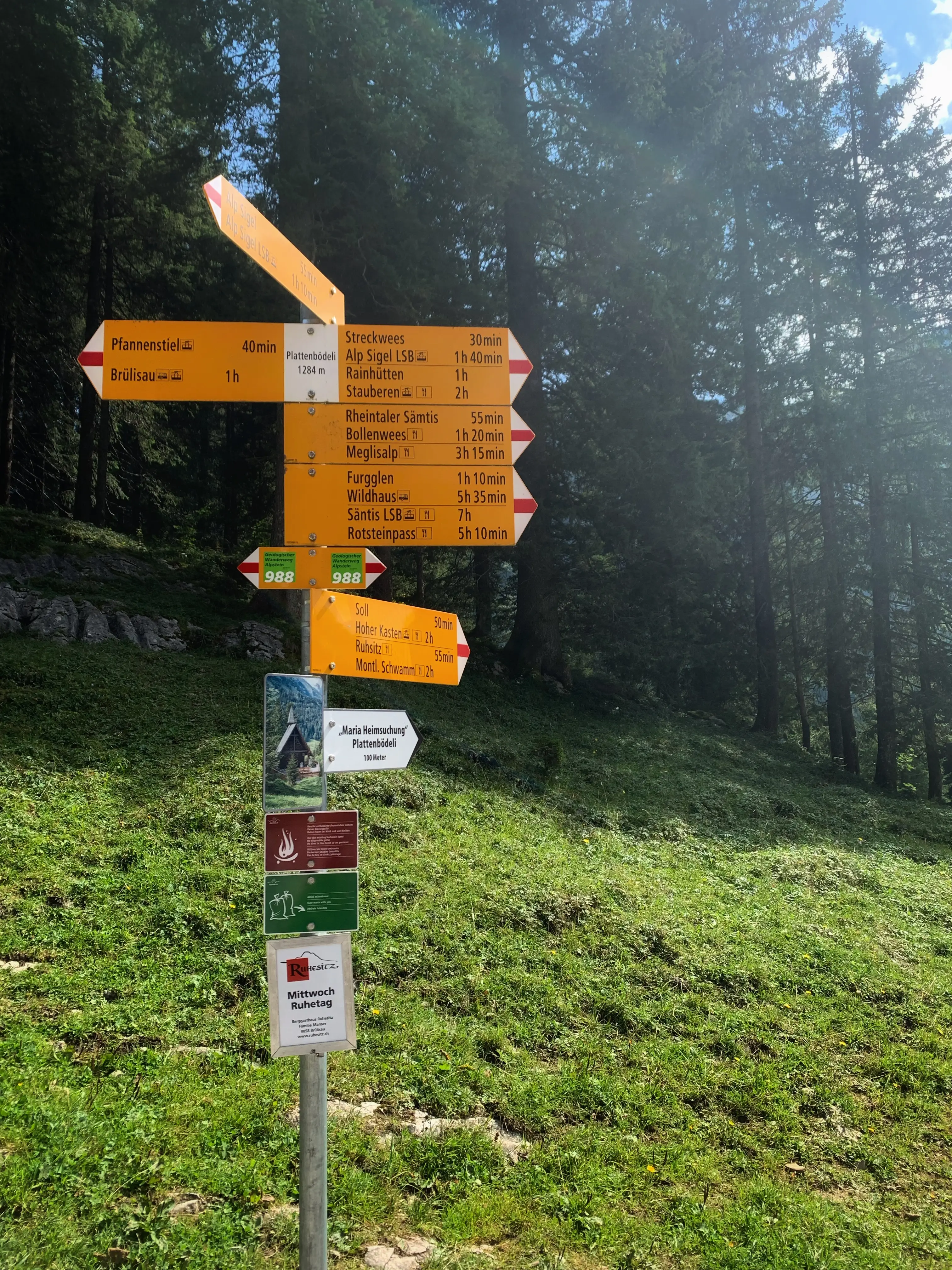 Die Wanderroute bei Brülisau im Appenzell ist gut ausgeschildert.